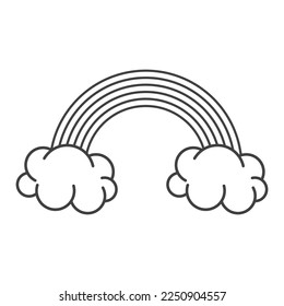 rainbow icon line vector illustration