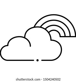 Rainbow icon lineal vector illustration