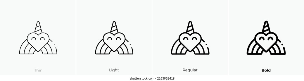 icono del arco iris. Signo de estilo lineal aislado en fondo blanco. Ilustración vectorial.