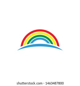 Rainbow icon logo design vector template