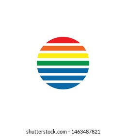Rainbow icon logo design vector template