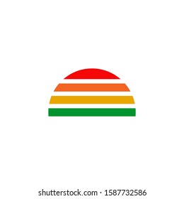 Rainbow icon logo design vector template
