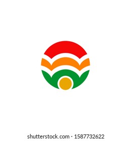Rainbow icon logo design vector template