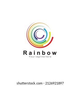 Rainbow icon logo vector template illustration design

