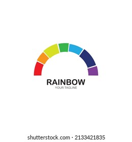 Rainbow icon logo vector template illustration design