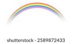 Rainbow icon on transparent background. Raindrops.  Realistic rainbows. Rainbow, effect after rain. Vector illustration. Transparent rainbows. Downpour, hail rainy weather. Png