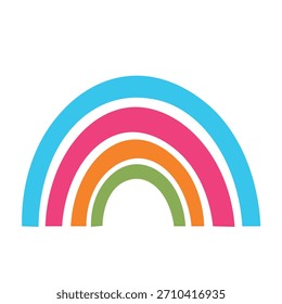 Regenbogen-Symbol auf transparentem Hintergrund. Detailliertes, isoliertes Symbol. Nette Vektorgrafik. Skandinavischer Doodle-Stil.