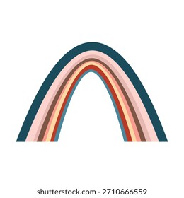Ícone de arco-íris em um fundo transparente. Símbolo isolado detalhado. Ilustração de vetor bonito. Estilo escandinavo doodle.