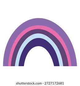 Icono del arco iris en un fondo transparente. Símbolo aislado detallado. Linda Ilustración vectorial. Estilo doodle escandinavo.