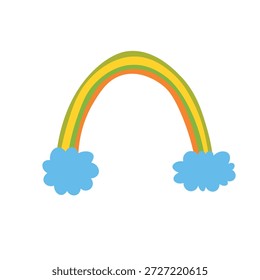 Ícone de arco-íris em um fundo transparente. Símbolo isolado detalhado. Ilustração de vetor bonito. Estilo escandinavo doodle.