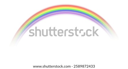 Rainbow icon on transparent background. Raindrops.  Realistic rainbows. Rainbow, effect after rain. Vector illustration. Transparent rainbows. Downpour, hail rainy weather. Png