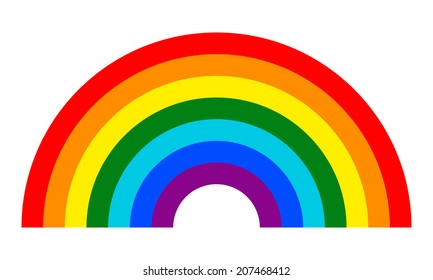 Rainbow Icon On White Background. Vector Illustration.