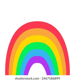 Rainbow icon on white background. Happy Valentines Day. Love is love. Colorful line set. Greeting card. LGBT community sign symbol template. Childish style. Flat design. White background. Vector