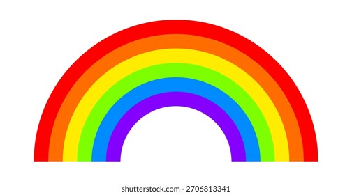 Ícone de arco-íris no plano de fundo branco. Colorido. Ilustração de vetor