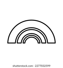 Rainbow icon, outline vector illustration in trendy style. Editable graphic resources for many purposes.