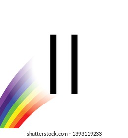 Rainbow with an icon - Pause