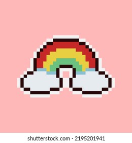 ilustración vectorial de píxeles de icono arco iris