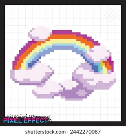 rainbow icon in pixel style