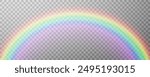 Rainbow icon, rainbow.Raindrops on transparent background. Storm with rain and white cloud isolated on transparent background. Downpour, hail rainy weather. png