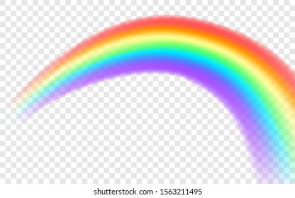 Rainbow icon. Realistic arch shape isolated on transparent background. Graphic object. Vector illustration, EPS 10