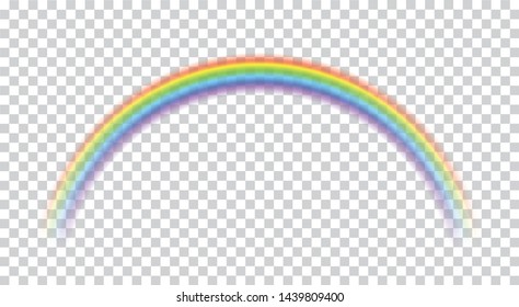 Icono del arco iris realista. Icono perfecto aislado en fondo transparente - vector de stock.