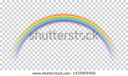 Rainbow icon realistic. Perfect icon isolated on transparent background - stock vector. 商業照片 © 