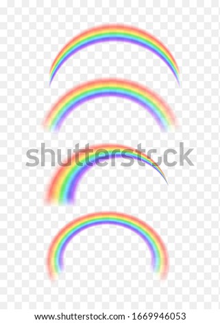 Rainbow icon realistic. Perfect icon isolated on transparent background - stock vector.
