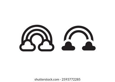 Rainbow Icon Representing Weather and Positivity Vector