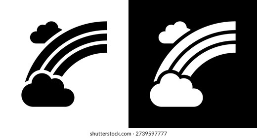 Rainbow Icon Set Vector Collection Isolated In Black And White