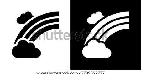Rainbow Icon Set Vector Collection Isolated In Black And White