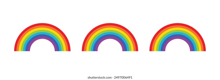 Rainbow icon set. Vector illustration.