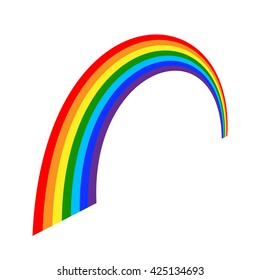 Rainbow icon. Shape arch cartoon, isolated on white background. Colorful light and bright design element for decorative. Symbol rain, sky, clear, nature. Flat simple graphic style. Vector illustration