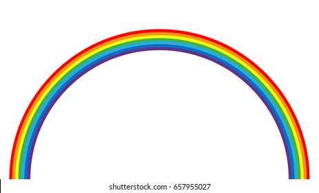 Rainbow icon. Shape arch cartoon isolated on white background. Colorful light and bright design element. Symbol of rain, sky, clear, nature. Flat simple graphic style Vector illustration