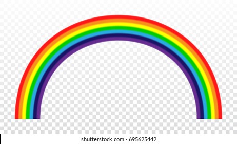 Rainbow icon. Shape arch cartoon isolated on white transparent background. Colorful light and bright design element. Symbol of rain, sky, clear, nature. Flat simple style Vector illustration