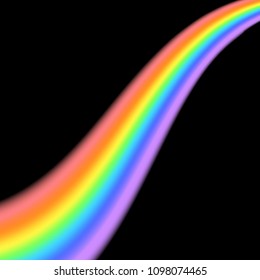 Rainbow icon. Shape arch isolated on black background. Colorful light and bright design element. Symbol of rain, sky, clear, nature. Flat simple graphic style Vector illustration