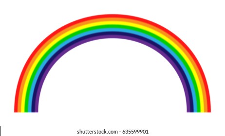 Rainbow icon. Shape arch isolated on white background. Colorful light and bright design element. Symbol of rain, sky, clear, nature. Flat simple graphic style Vector illustration