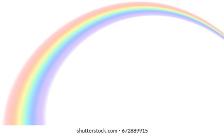 Rainbow icon. Shape arch isolated on white background. Colorful light and bright design element. Symbol of rain, sky, clear, nature. Flat simple graphic style Vector illustration