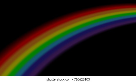 Rainbow icon. Shape arch isolated on black background. Colorful light and bright design element. Symbol of rain, sky, clear, nature. Flat simple graphic style Vector illustration