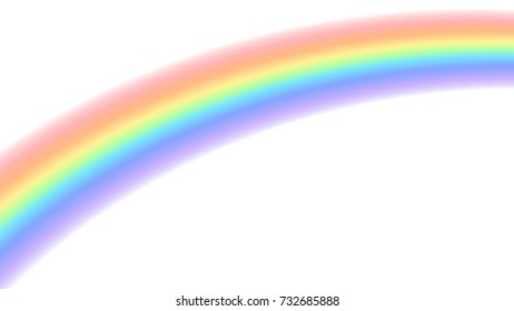 Rainbow icon. Shape arch isolated on white background. Colorful light and bright design element. Symbol of rain, sky, clear, nature. Flat simple graphic style Vector illustration