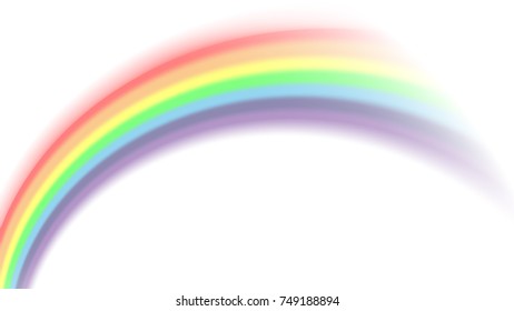 Rainbow icon. Shape arch isolated on white background. Colorful light and bright design element. Symbol of rain, sky, clear, nature. Flat simple graphic style Vector illustration
