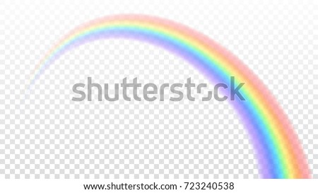 Rainbow icon. Shape arch realistic isolated on white transparent background. Colorful light and bright design element. Symbol of rain, sky, clear, nature. Graphic object Vector illustration 商業照片 © 