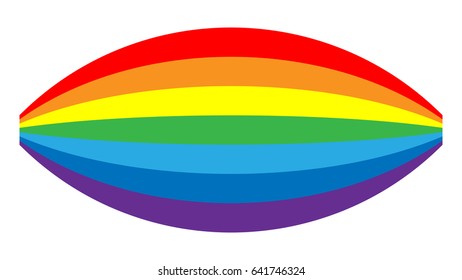 Rainbow icon. Shape cartoon isolated on white background. Colorful light and bright design element. Symbol of rain, sky, clear, nature. Flat simple graphic style Vector illustration
