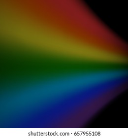 Rainbow icon. Shape rainbow isolated on black background. Colorful light and bright design element. Symbol of rain, sky, clear, nature. Flat simple graphic style Vector illustration