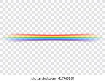 Rainbow icon. Shape line realistic, isolated on transparent background. Colorful light and bright design element for decorative. Symbol of rain, sky, clear, nature. Graphic object. Vector illustration