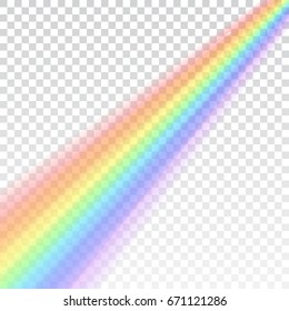 Icono arcoiris. Forma realista aislada sobre fondo transparente blanco. Luz colorida y elementos de diseño luminoso. Símbolo de lluvia, cielo, claro, naturaleza. Objeto gráfico Ilustración vectorial