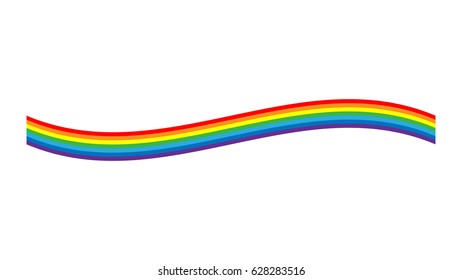 Rainbow icon. Shape wave cartoon isolated on white background. Colorful light and bright design element. Symbol of rain, sky, clear, nature. Flat simple graphic style Vector illustration