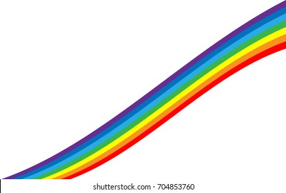 Rainbow icon. Shape wave cartoon isolated on white background. Colorful light and bright design element. Symbol of rain, sky, clear, nature. Flat simple graphic style Vector illustration
