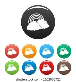Rainbow icon. Simple illustration of rainbow vector icons set color isolated on white