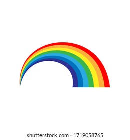 Rainbow icon. Spectrum symbol. Perspective diagonal view. Stock - Vector illustration