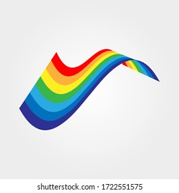 Rainbow icon. Spectrum symbol. Perspective diagonal view. Stock - Vector illustration